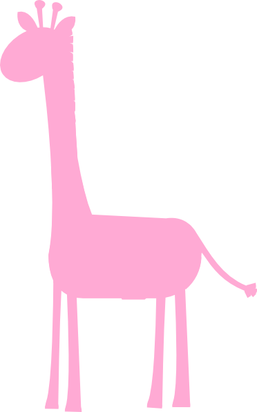 Baby Giraffe Clip Art - Pink Giraffe Clip Art (372x595), Png Download