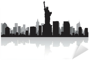 New York City Silhouette Sticker Pixers We - New York Skyline Silhouette Vector (400x400), Png Download