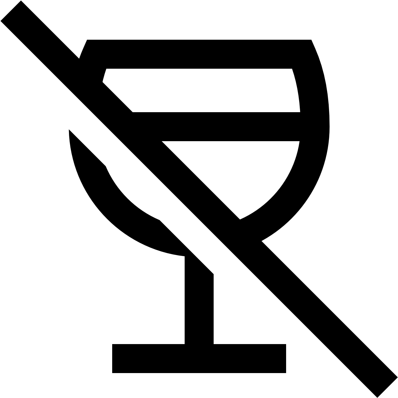 This Is A Drawing Of A Wine Glass That Is Most Of The - Non Alcoholic Icon (1600x1600), Png Download
