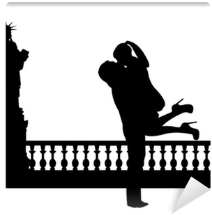 Couple In Love In New York Silhouette Wall Mural • - Wall Vinyl Sticker Decals Mural Room Design Pattern (400x400), Png Download