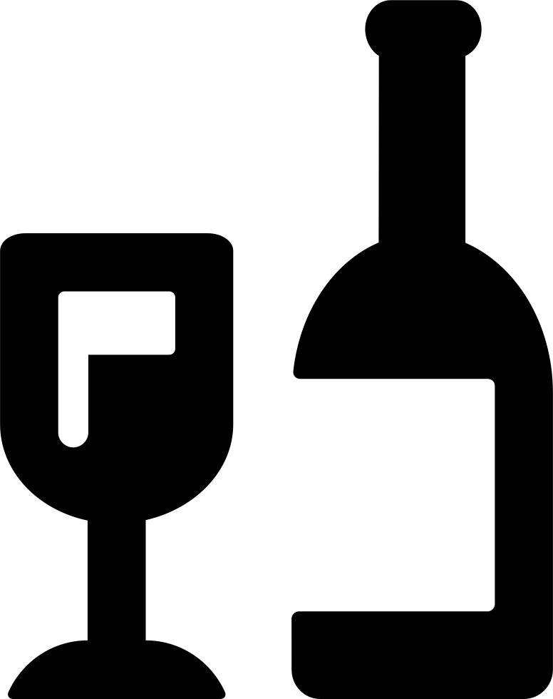 Wine Bottle And Glass Comments - Drinking Symbol (776x980), Png Download