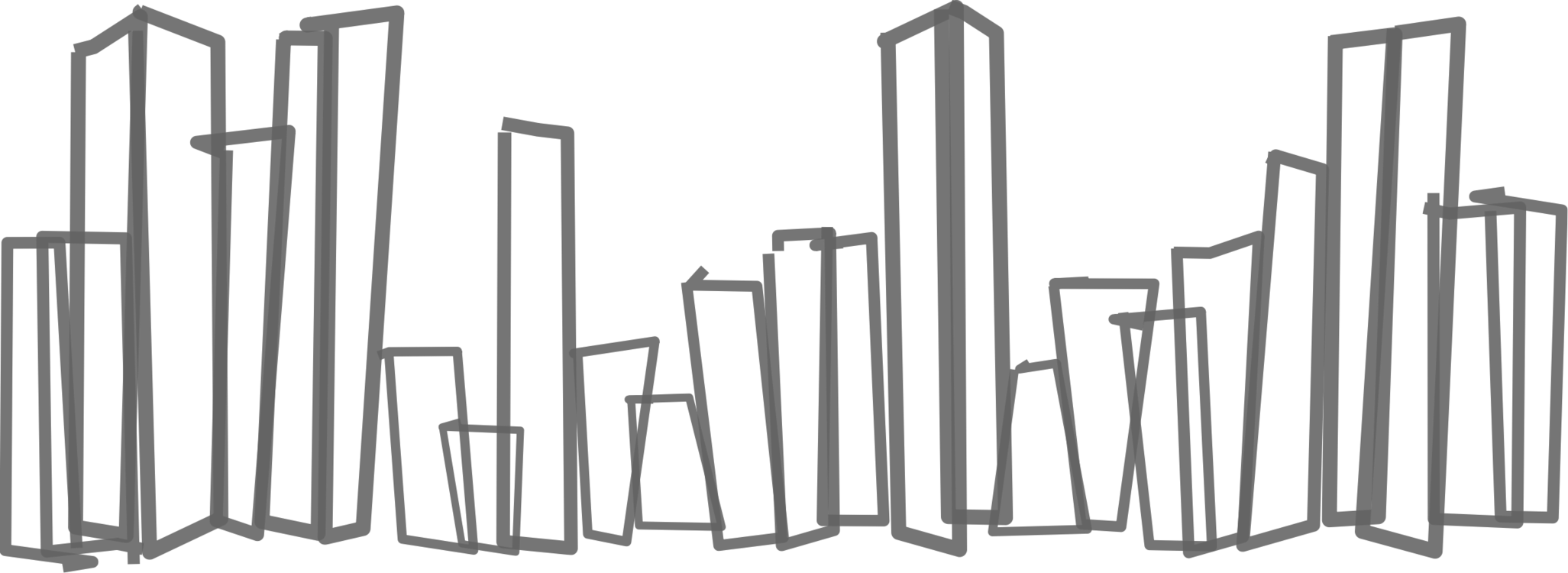 New York City Drawing Silhouette Pencil - City Drawing Png (2053x750), Png Download