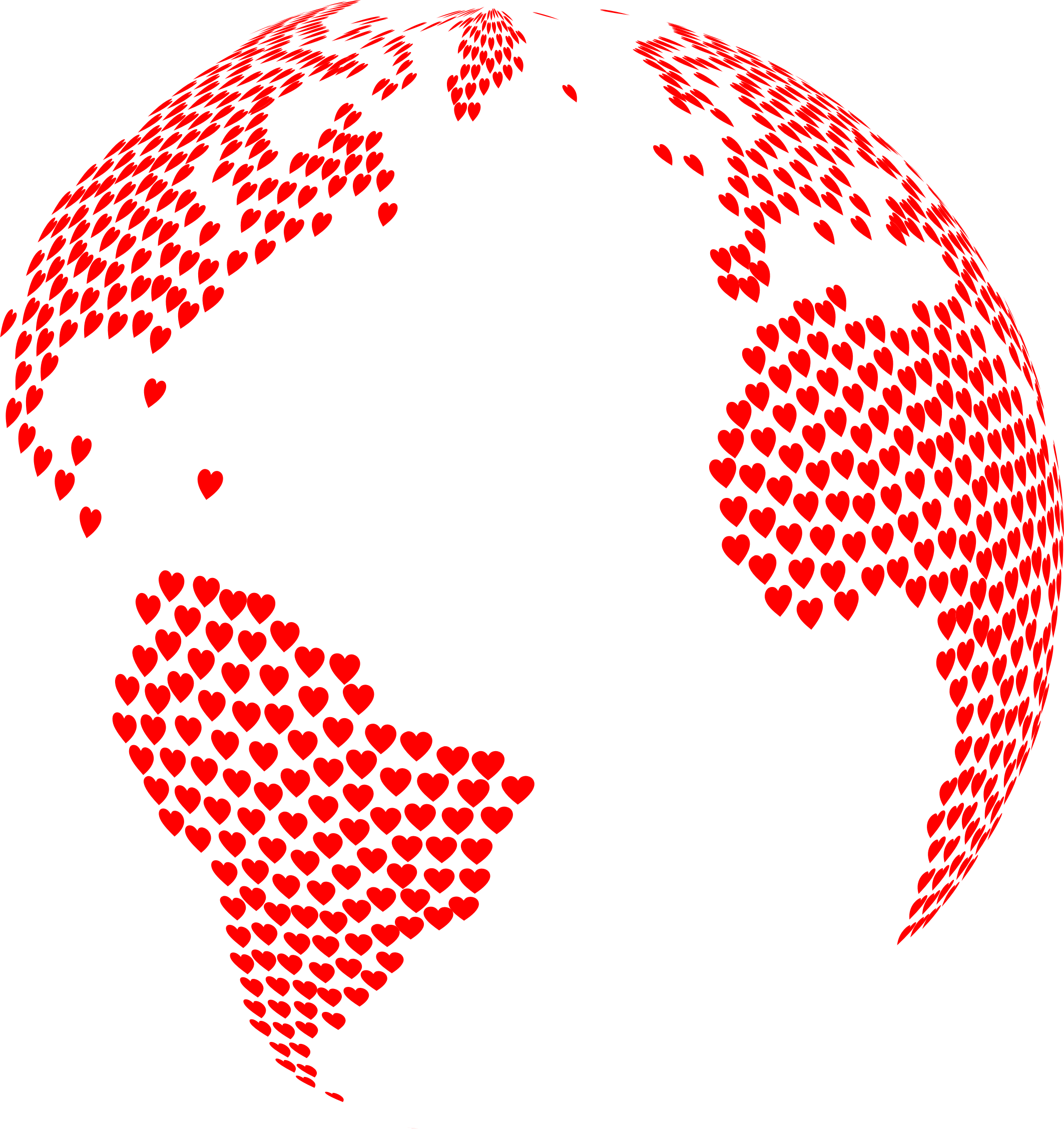 This Free Icons Png Design Of Hearts Globe (2126x2256), Png Download