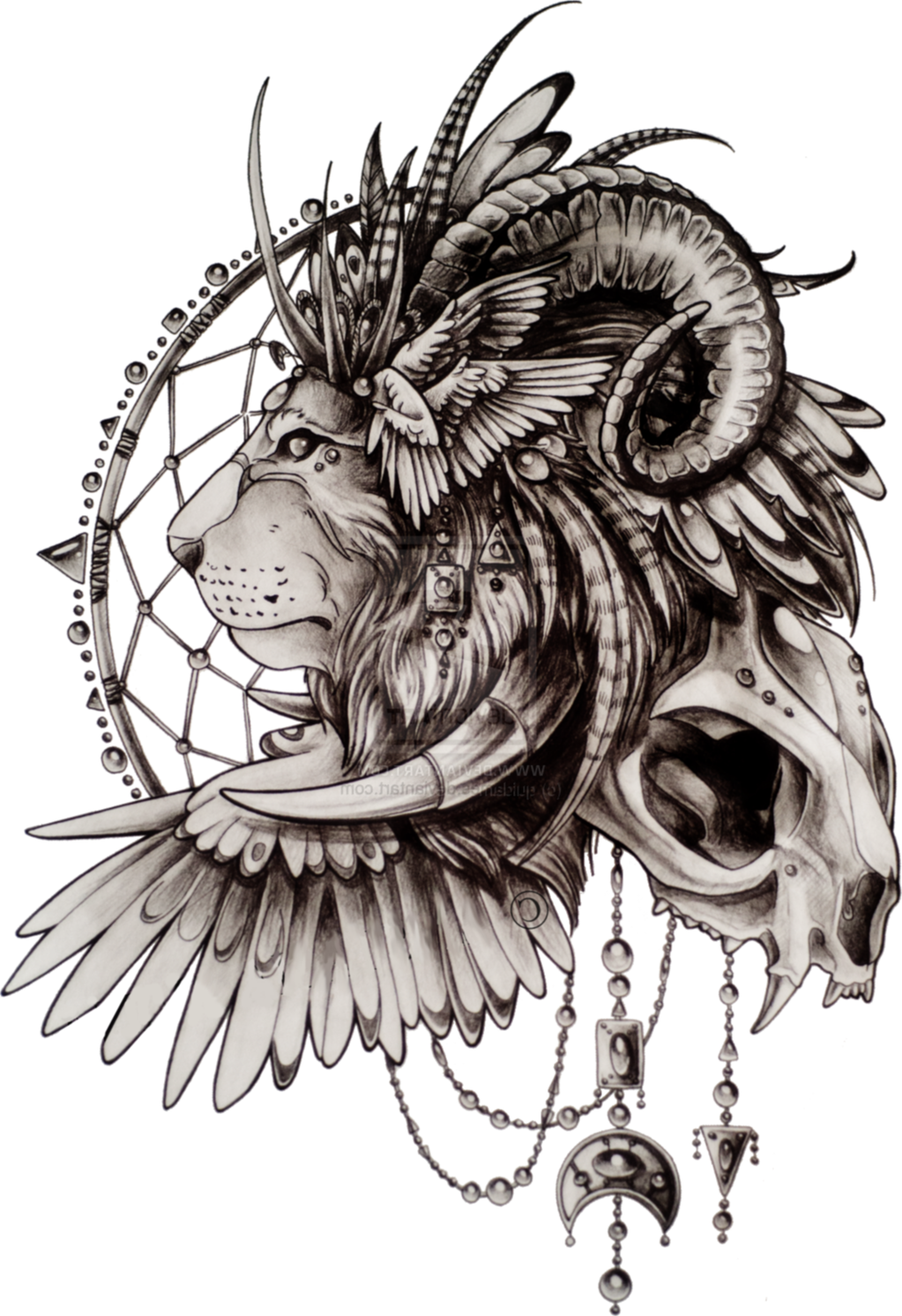Sword In Crowned Skull Tattoo Print 11 - Tattoo (1023x1492), Png Download