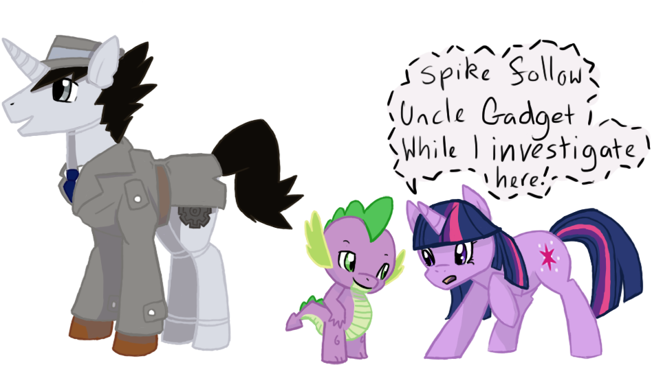 Eternity9, Inspector Gadget, Ponified, Safe, Spike, - Cartoon (1024x587), Png Download