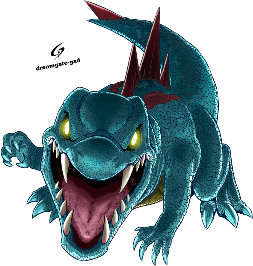 #158 Totodile Used Scary Face And Water Gun In The - Totodile (911x893), Png Download