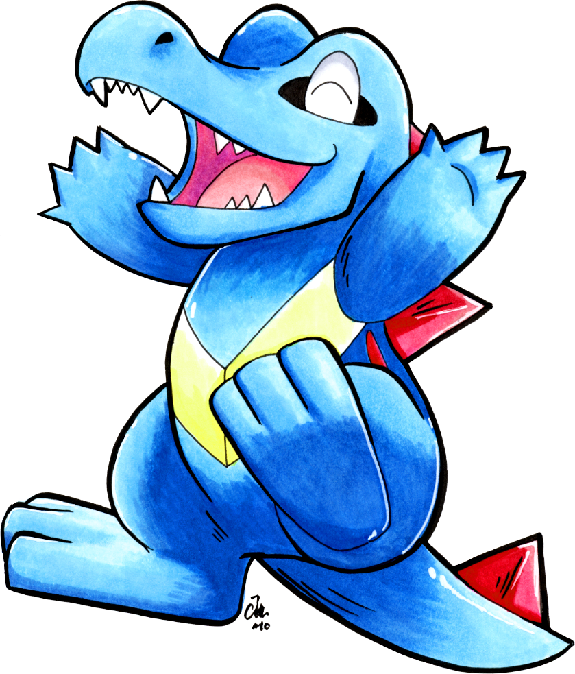 Student Totodile - Cartoon (839x983), Png Download