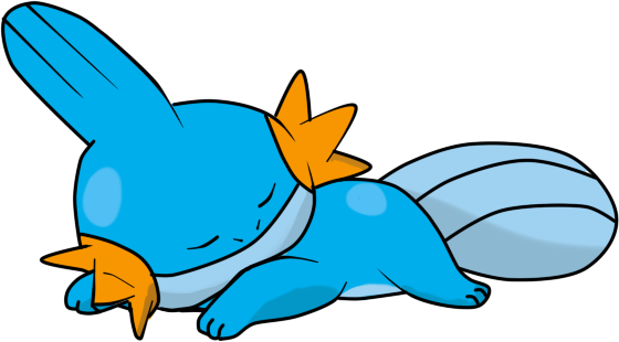The Choice Is Obvious Baulbasaur Cyndaquil Mudkip Piplup - Mudkip Sleeping (560x310), Png Download