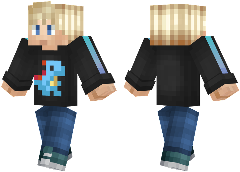 Totodile Fan - Skin Minecraft Silver Hair (804x576), Png Download