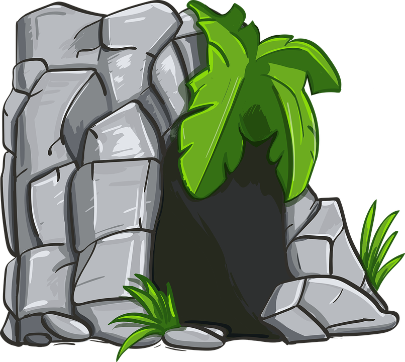 Cave, Stone, Rock, Fern, Paleozoic Era, Entrance - Clipart Cave (806x720), Png Download