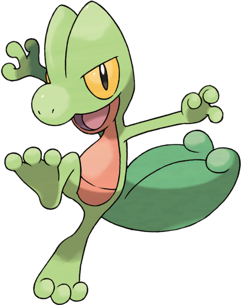 Totodile Resembles A Bipedal, Blue Crocodile With Red - Treecko Official Art (600x600), Png Download
