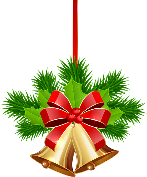 Xmas Golden Bells Png Clip Art Image - Christmas Card Decorations Png (503x600), Png Download
