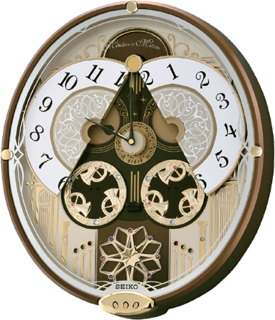Seiko Melodies In Motion Wall Clock Swarovski Crystals (386x450), Png Download