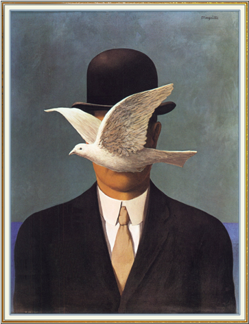 The Son Of Man Is Part Of A Series - Man In A Bowler Hat 1964 By Rene Magritte Art Reproduction (640x472), Png Download