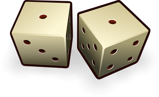 Dice Die Probability Fortune Luck Game Gam - Dice Clip Art (555x340), Png Download