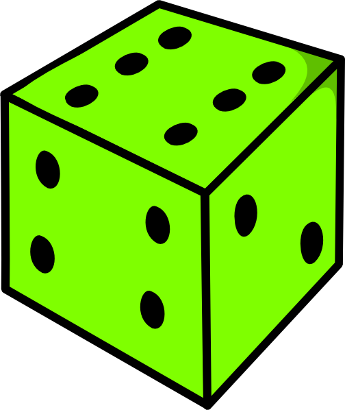 Green Dice Clip Art At Clker - Green Dice Clipart (504x598), Png Download