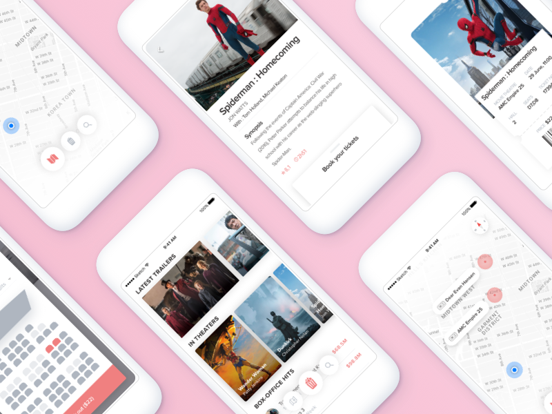 Movie Ticket Dribbble - Feature Phone (800x600), Png Download
