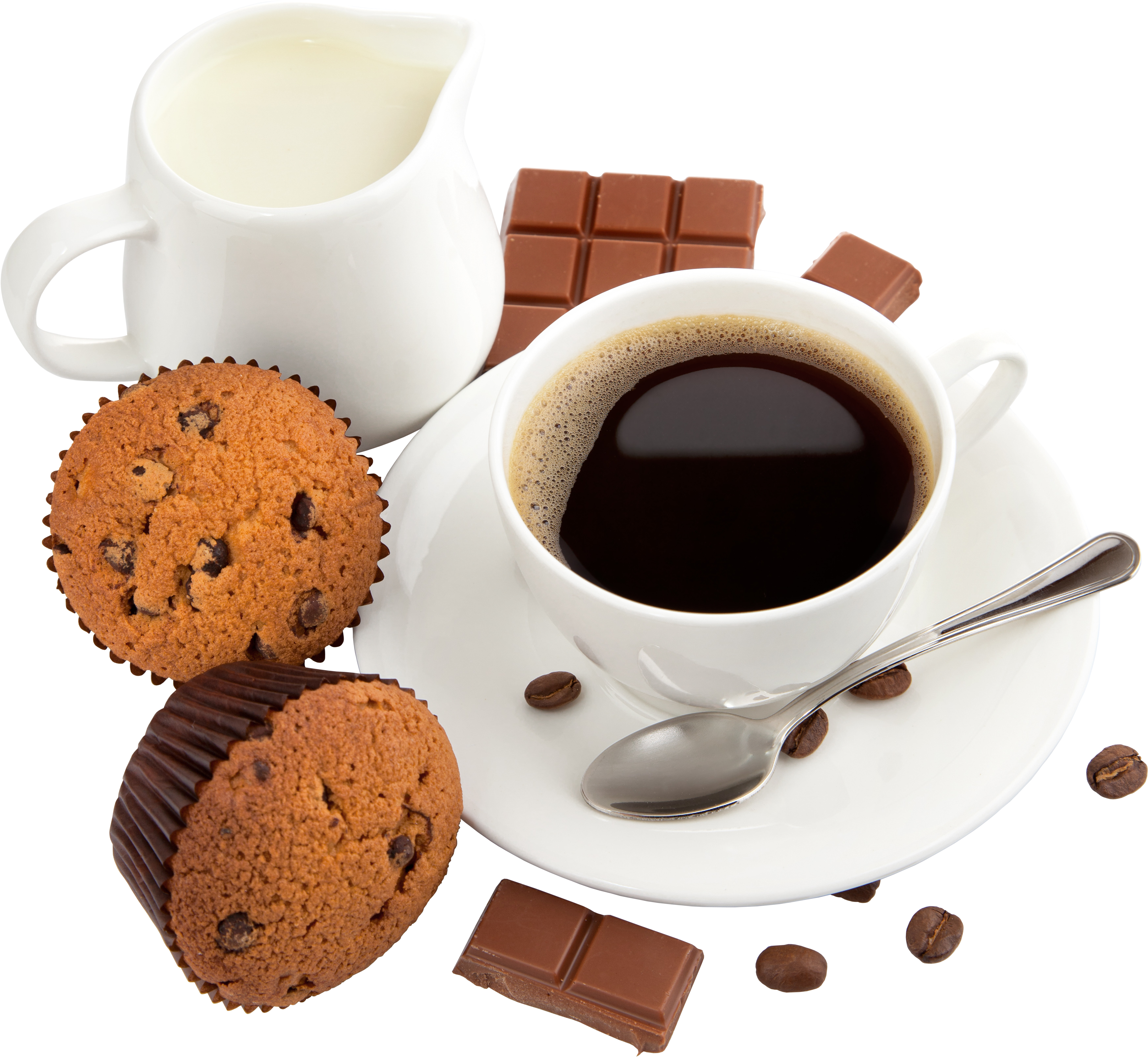 With Milk Muffins And Png Picture View - Good Morning Tea Cup (4561x4202), Png Download
