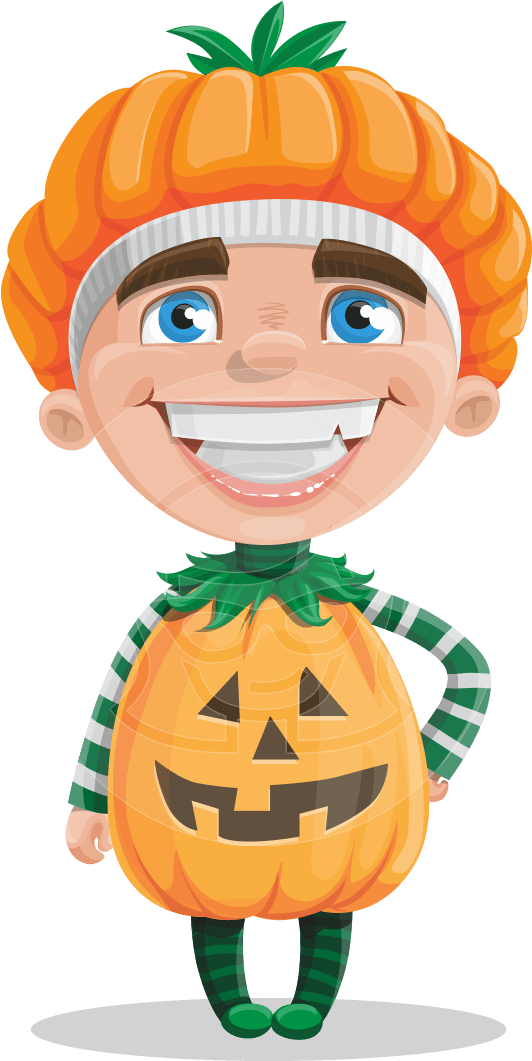 A Cheerful Boy Vector Cartoon, Dressed In A Halloween - Portable Network Graphics (691x1060), Png Download
