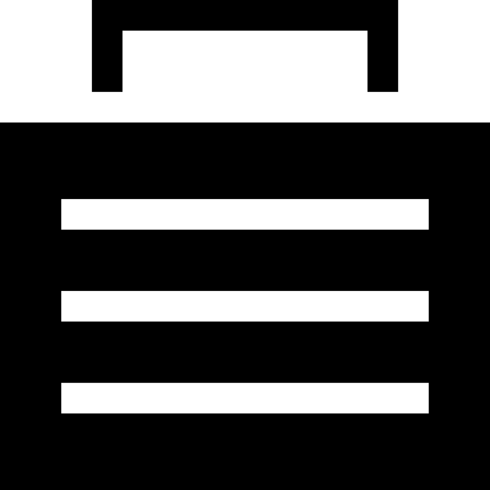 Briefcase In Black With Three White Lines Comments - Three White Lines Png (980x980), Png Download
