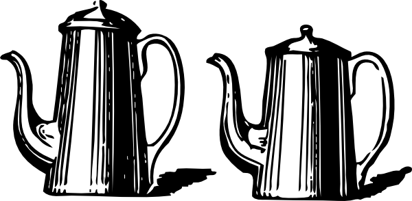Coffee Pot Silhouette - Coffee Pot Vector Png (600x294), Png Download
