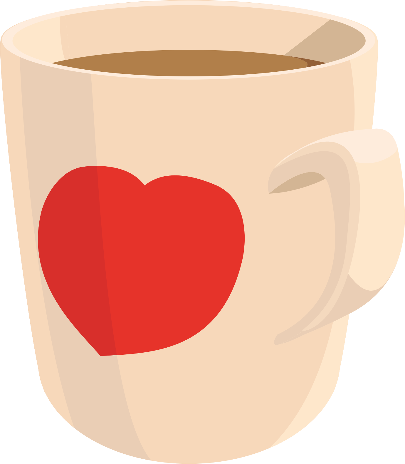 Graphic Free Library Big Image Png - Clipart Heart Coffee Cup (1379x1579), Png Download