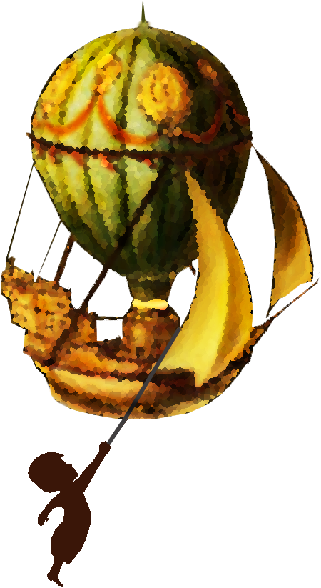 The 'a' To The World - Fantasy Hot Air Balloon (484x907), Png Download
