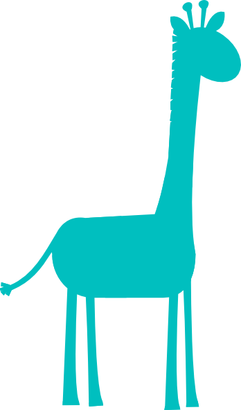 Aqua Giraffe Profile Clip Art - Giraffe Blue Clipart (348x591), Png Download