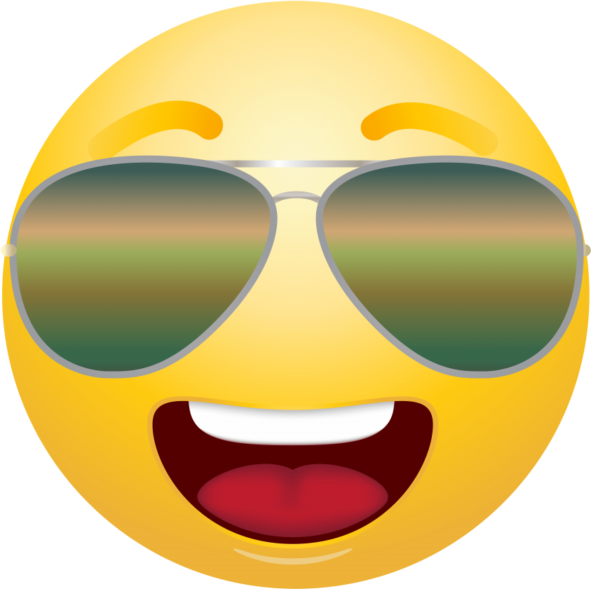 Free Png Emoticon With Sunglasses Png Images Transparent - Transparent Background Glasses Emoji (850x847), Png Download