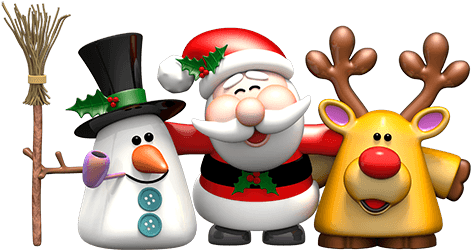Snowman, Santa Claus And Reindeer Rudolph - Muñecos Navideños 2017 En Png (500x250), Png Download