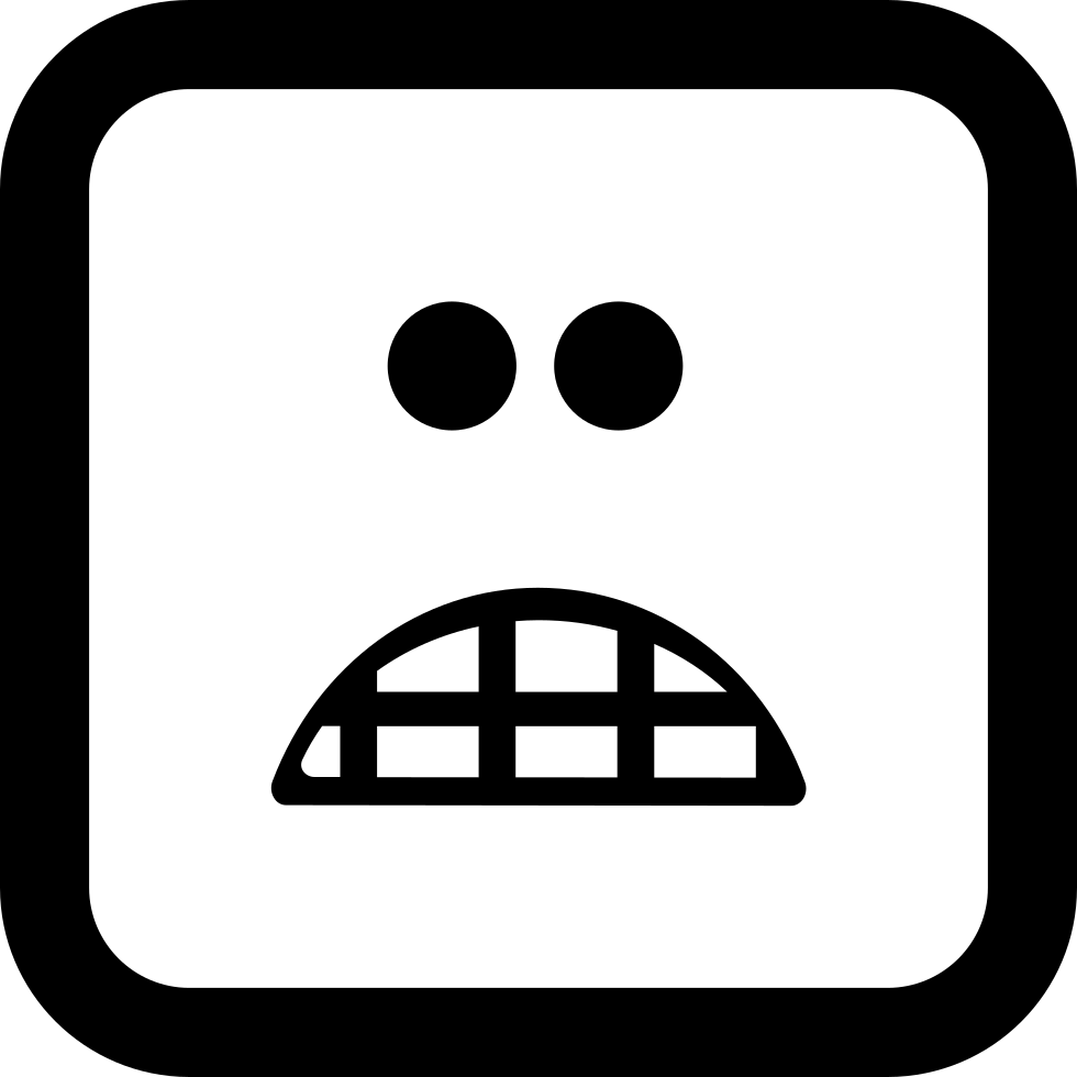 Scared Emoticon Square Face - Icono De Subrayado En Word (980x980), Png Download