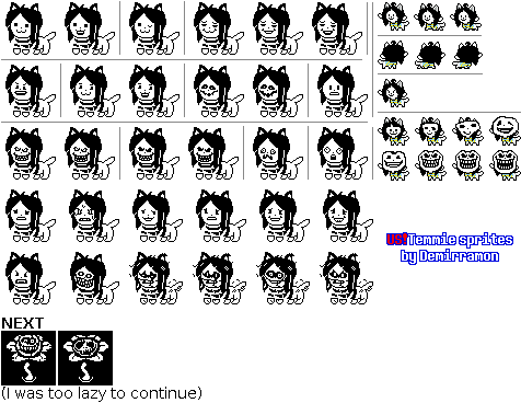 Underswap Temmie Sprite Sheet - Sprite (483x380), Png Download