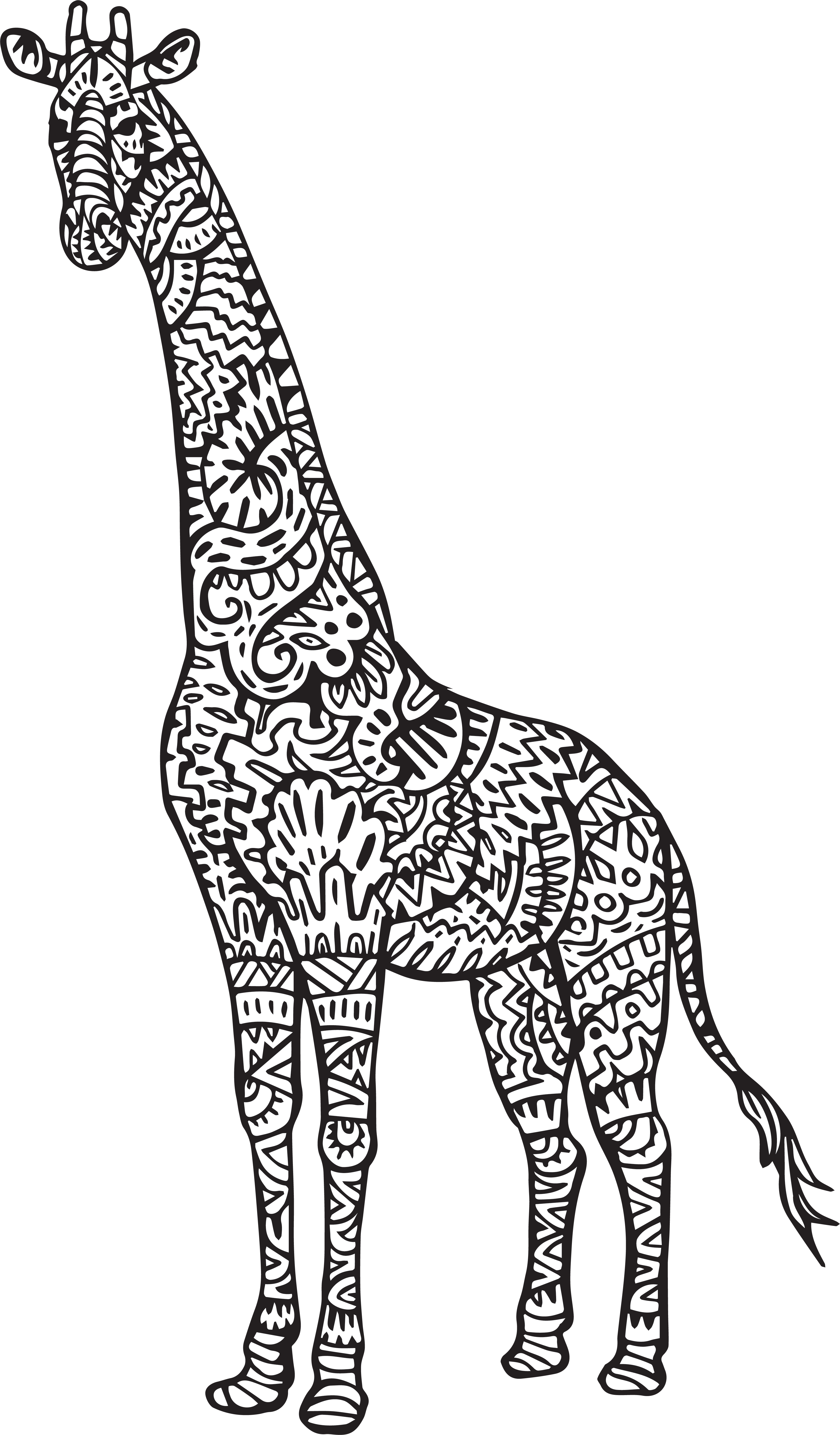 Cute Giraffe Coloring Pages Chaihuthuytinh - Notebook Journal Dot-grid,graph,lined,blank No Lined (3450x5894), Png Download