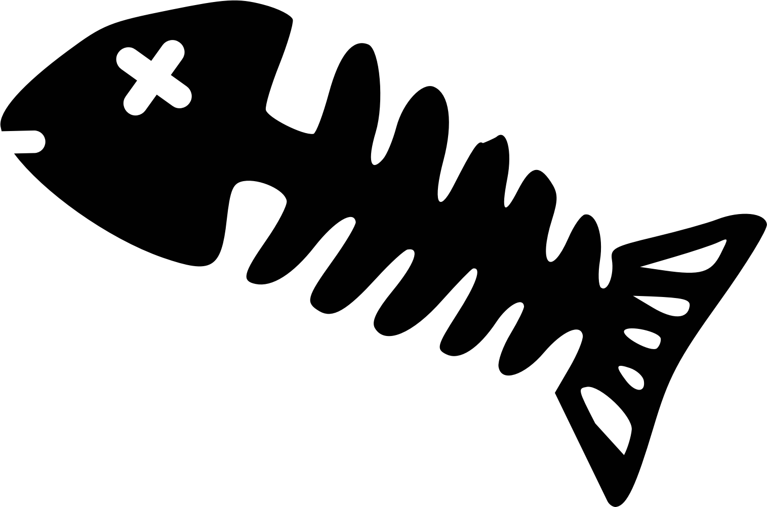 This Free Icons Png Design Of Simple Fish Skeleton (1515x1002), Png Download