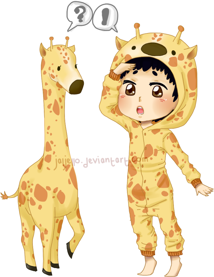 African Giraffe Silhouette At Getdrawings - Chibi Giraffe Onesie (790x1011), Png Download