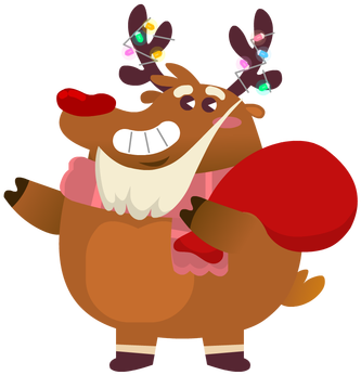 Rudolph The Fluffy Reindeer Stickers Messages Sticker-0 - Reindeer (408x408), Png Download