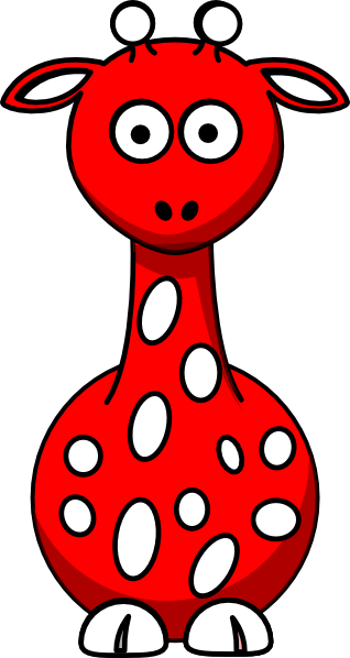 Red Clipart Giraffe - Red Giraffe Png (318x598), Png Download