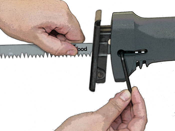 How To Change Reciprocating Saw Blade - Change A Sawzall Blade (700x525), Png Download