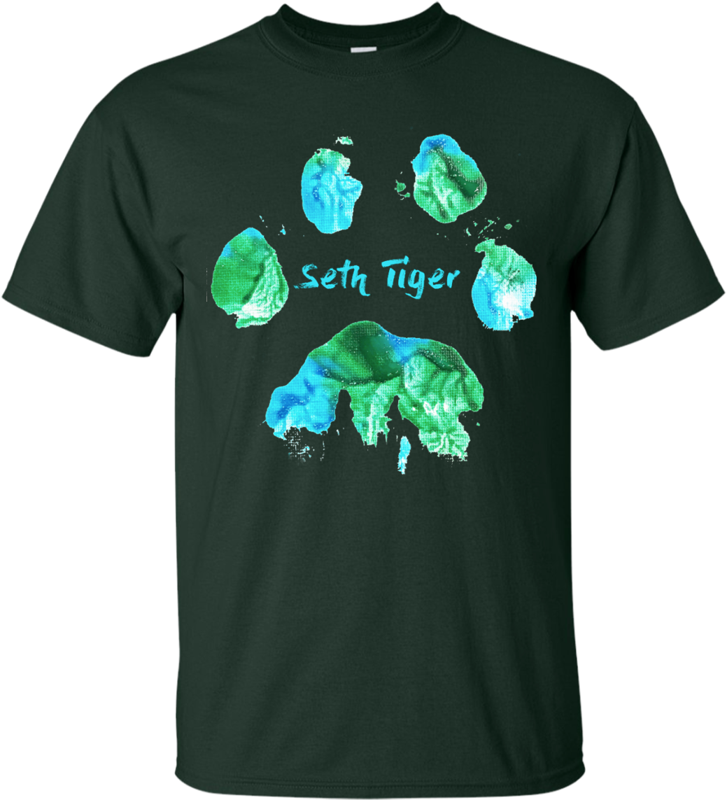 Seth Tiger Paw Print Ultra Cotton T-shirt - Case Of Accident My Blood Type (1155x1155), Png Download