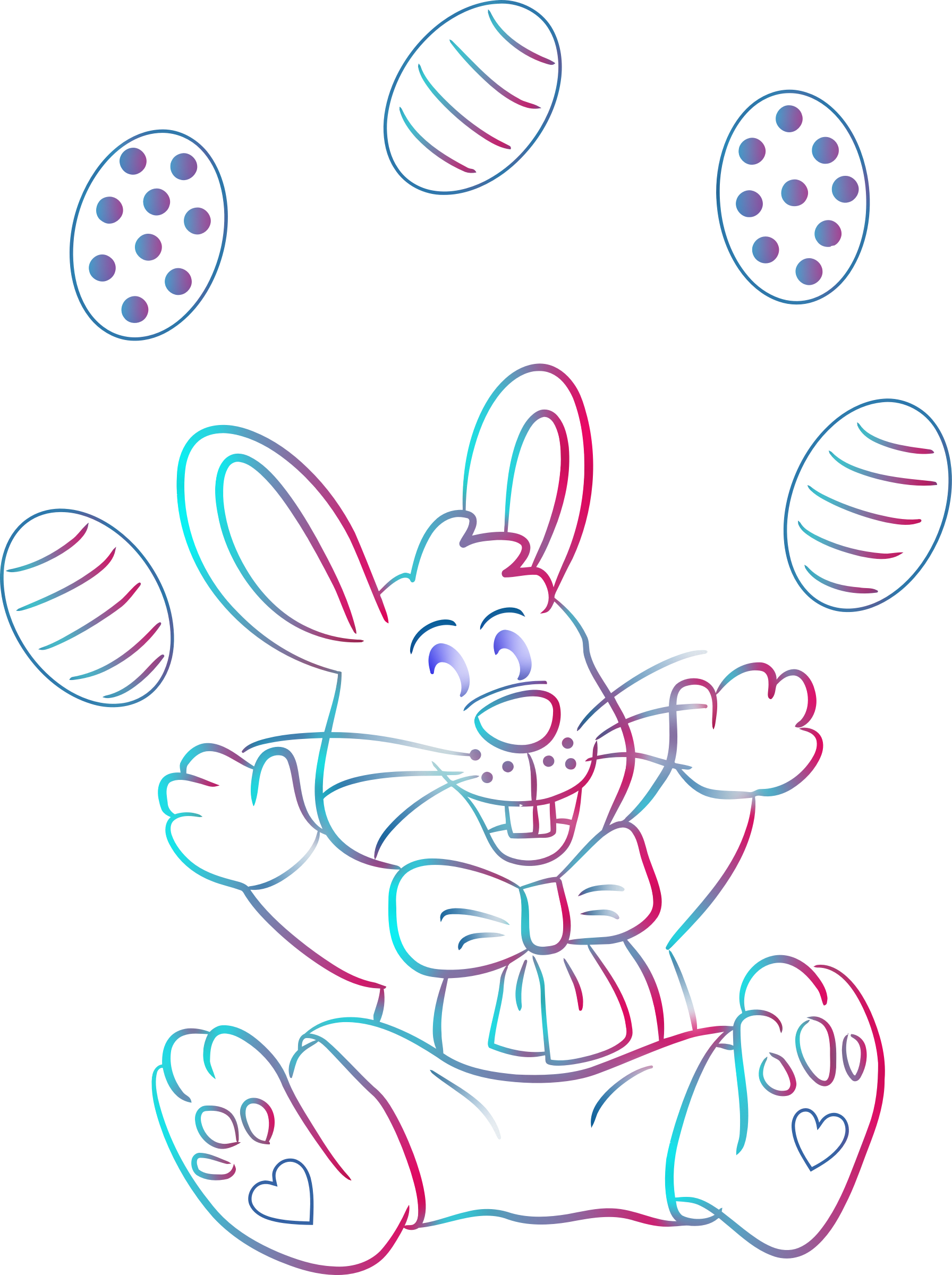 Big Image - Coloring By Number Easter Bunny For Kids (1792x2400), Png Download