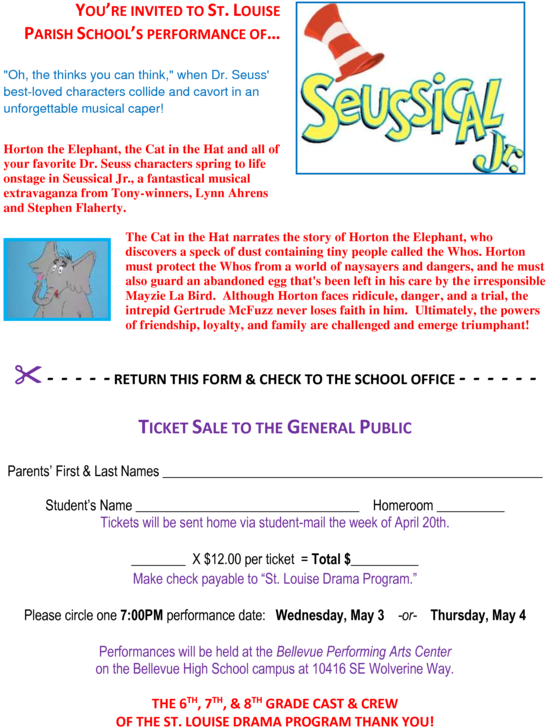 Completed Order Form Soon, As The Best Seats In The - Seussical Jr. - Choir Sheet Music (650x841), Png Download