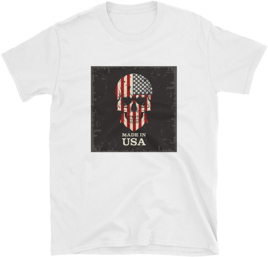American Flag On Skull Made In Usa Text - Skull Color Of The Flag Mouse Pad Gaming Mouse Pad (900x900), Png Download
