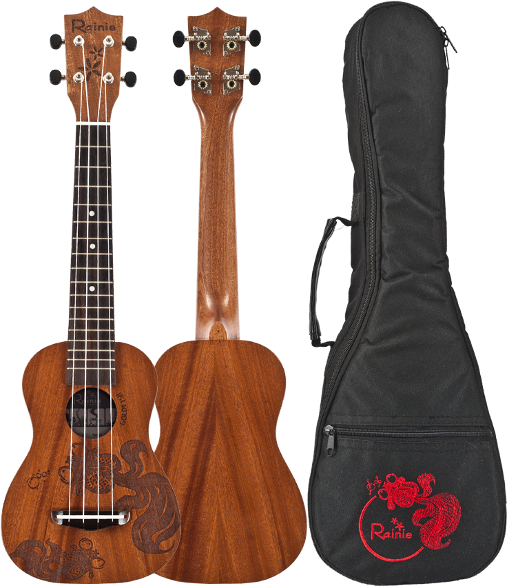 Rainie Slg-01 Goldfish - Luna Guitars Maluhia Concert Acousti- Electric Ukulele (859x900), Png Download