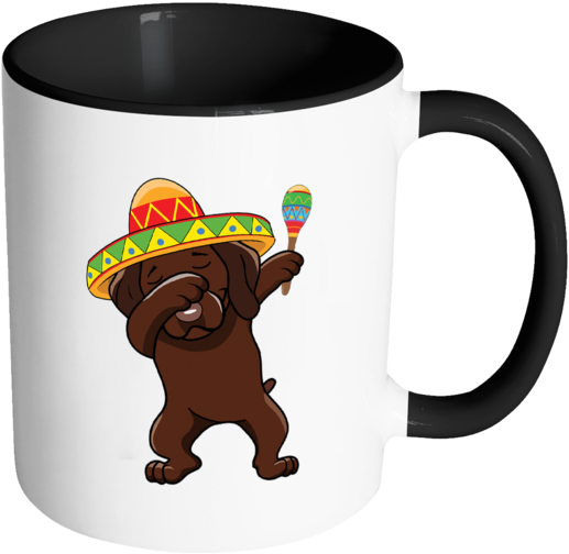 Dabbing Vizsla Dog In Sombrero - Mugs Gym (580x580), Png Download