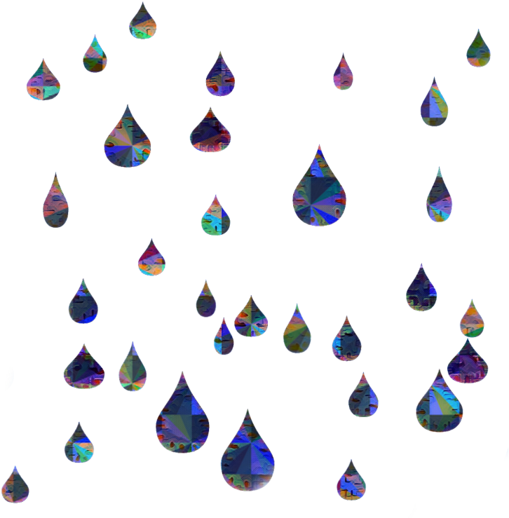 Raindrops Hologram Rain Drops Ftestickers - Rain Gems (1024x1024), Png Download