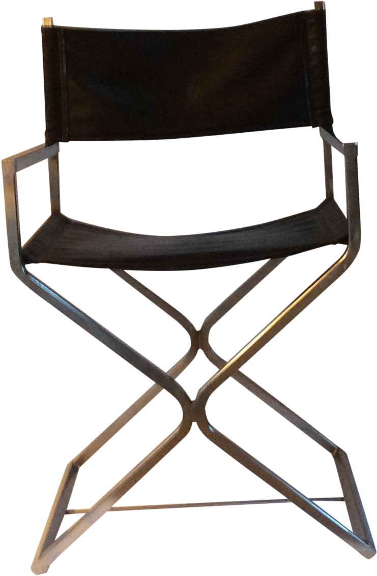Vintage Leather And Chrome Directors Chair - Chrome Director Chair With Leather (952x1259), Png Download