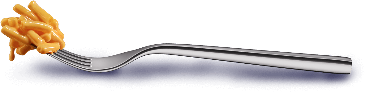 Mac And Cheese On A Fork (1211x311), Png Download