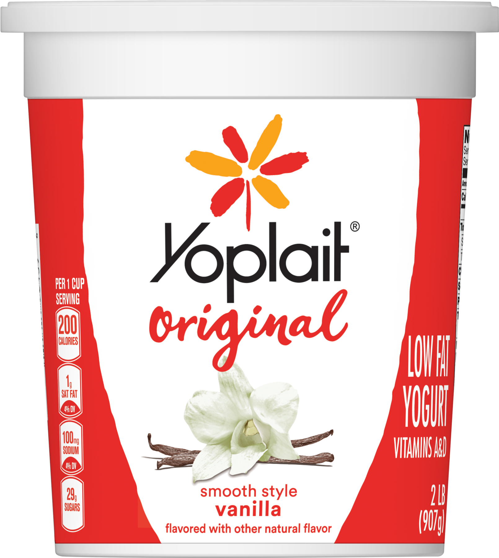 Yoplait Original Yogurt, Low Fat Yogurt, Vanilla, 32 - Yoplait Vanilla Yogurt (1800x1800), Png Download