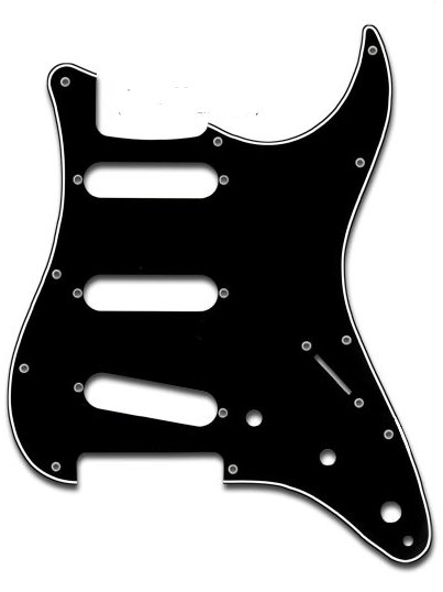 Strat* Style Pickguard Black - Pickguard Stratocaster (800x800), Png Download