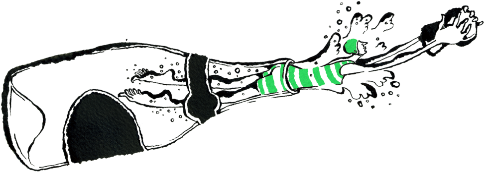 Outshinery Illustration Popchampagne - Illustration (1000x370), Png Download